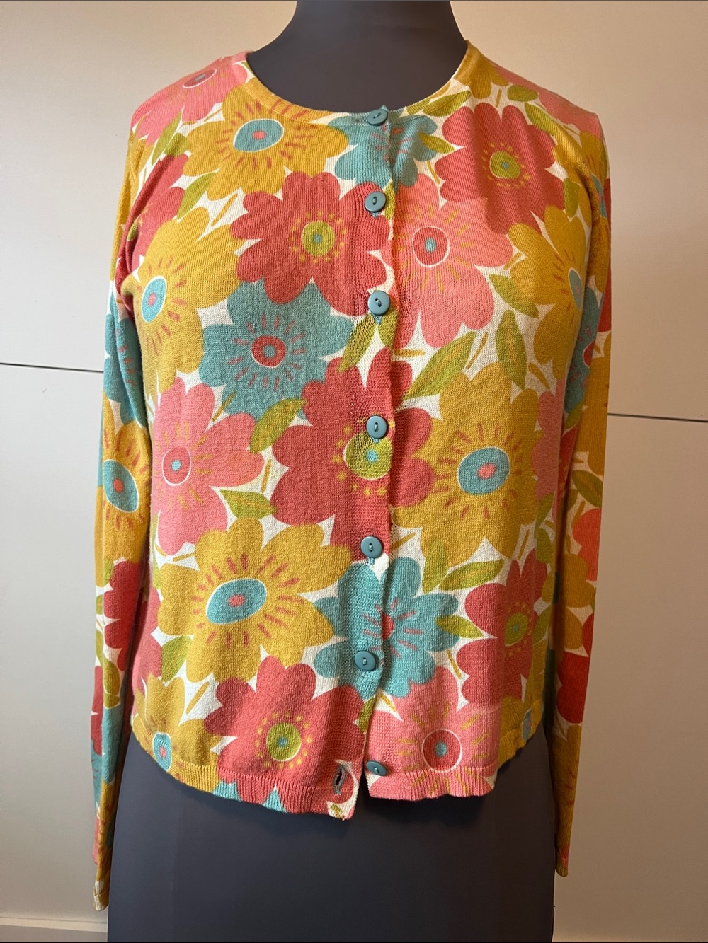Gudrun Sjödén Floral Button-Front Cardigan - Multicolor